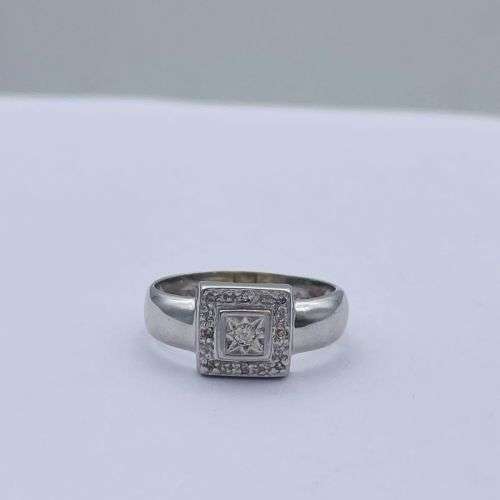 Rings Solid White Gold Diamond Cube Ring was sold for R1,451.00 on 18